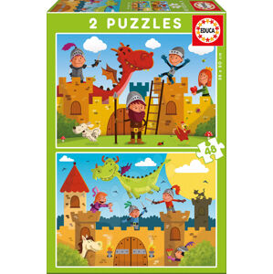Educa detské puzzle Drak a Rytier 2x48 dielov 17151