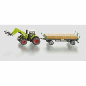 SIKU Farmer - Traktor s balíkovacím nástavcom a vlekom 1:50
