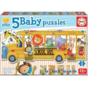 Educa puzzle pre najmenších Baby 5 - Školský autobus so zvieratkami 17575