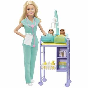 Mattel Barbie POVOLANIE HERNÝ SET S BÁBIKOU - DOKTORKA V MODROM OBLEČKU