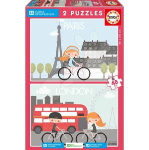 Educa puzzle Paris & London Apanona Children´s Villages 2x48 dielov 17726