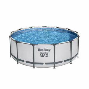 Bestway Nadzemný bazén Steel Pro MAX sivý, kartušová filtrácia, schodíky, plachta, 3,96 mx 1,22 m
