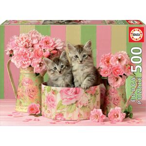 Educa puzzle Kittens with Roses 500-dielne s fix lepidlom 17960