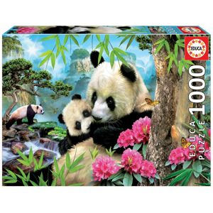 Educa puzzle Morning panda 1000 dielov a fix lepidlo 17995