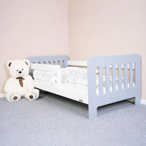 Detská posteľ so zábranou New Baby ERIK 160x80 cm bielo-šedá
