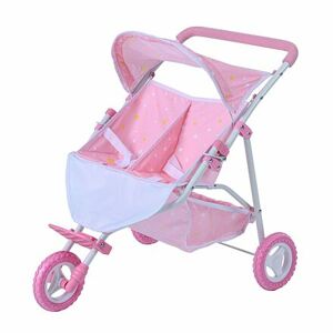 Teamson Olivia's Little World - Kočík pre bábiky - dvojčiatka - ružový s hviezdičkami