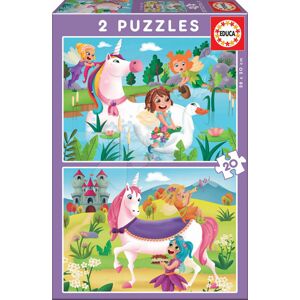 Detské puzzle Jednorožec a Víla Educa 2x20 dielov od 4 rokov