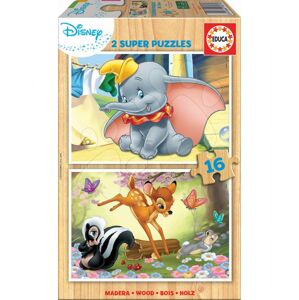 Drevené puzzle Disney Zvieratká Dumbo Educa 2x16 dielov