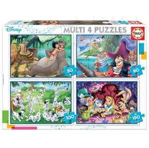 Puzzle Multi 4 Disney Educa 50-80-100-150 dielov od 5 rokov