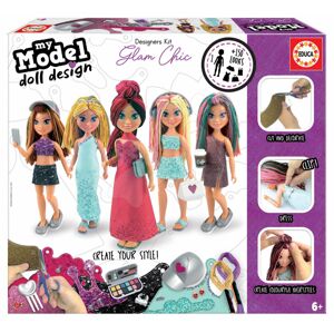 Kreatívne tvorenie My Model Doll Design Glami Chic Educa vyrob si vlastné elegantné bábiky 5 modelov od 6 rokov