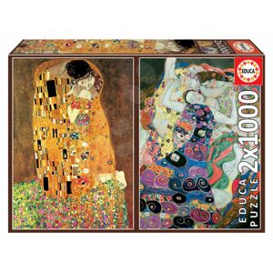 Puzzle El Beso+La Virgen Gustav Klimt Educa 2x1000 dielov a Fix lepidlo od 11 rokov