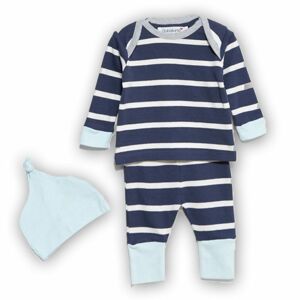 Dojčenský set bavlnený, tričko, nohavice a čiapočka, Minoti, IGLOO 5, modrá - 86/92 | 18-24m