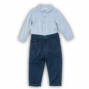 Dojčenský set bavlnený, body košele a nohavice, Minoti, SMART 5, modrá - 80/86 | 12-18m