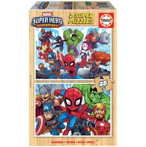 Drevené puzzle Marvel Super Heroe Adventures Educa 2x25 dielov