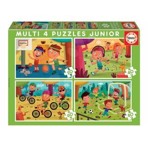 Puzzle Multi 4 Junior Sport Educa 20-40-60-80 dielov od 4 rokov