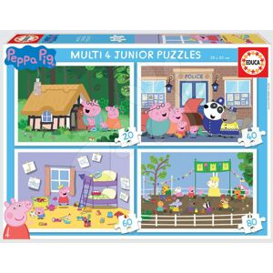 Puzzle Peppa Pig Multi 4 Junior Educa 20-40-60-80 dielov od 4 rokov
