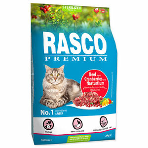 Granule RASCO Premium Sterilized hovädzie s brusnicou a kapucínka 2 kg