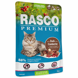 Vrecko RASCO Premium Cat Pouch Sterilized, Duck, Cranberries 85 g