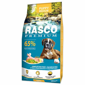 Granule RASCO Premium Puppy Medium kura s ryžou 15 kg