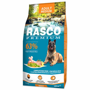 Granule RASCO Premium Adult Medium kura s ryžou 15 kg