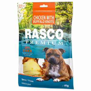 Pochúťka RASCO Premium byvolí uzle obalené kuracím mäsom 11 cm 80 g