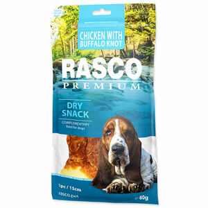 Pochúťka RASCO Premium byvolí uzol obalený kuracím mäsom 15 cm 80 g