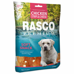 Pochúťka RASCO Premium prúžky kuracieho mäsa so syrom 230 g