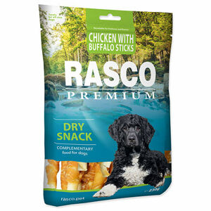 Pochúťka RASCO Premium byvolia tyčinky obalené kuracím mäsom 230 g