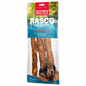 Pochúťka RASCO Premium byvolia tyčinky obalené kačacím mäsom 27 cm - 3 ks 250 g
