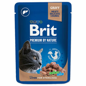 BRIT Premium Chunks v Grave with Liver pre sterilizované mačky 100 g