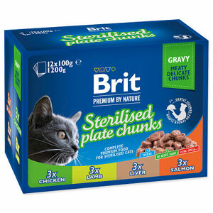 BRIT Premium by Nature for Cats STERILISED PLATE CHUNKS 12x 100 g