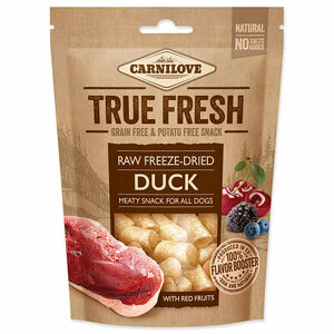 CARNILOVE True Fresh Freeze-Dried snack DUCK s 5 červenými plodmi 40 g