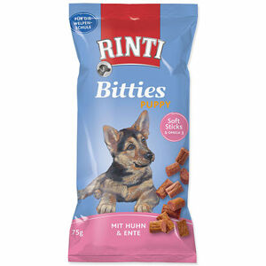 Pochúťka RINTI Extra Bitties Puppy kura + kačica 75 g