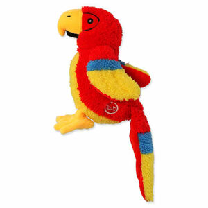 Hračka DOG FANTASY Recycled Toy papoušek pískací se šustícím ocasem 23 cm