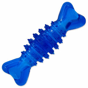 Hračka DOG FANTASY kosť gumová modrá 12 cm 1 ks