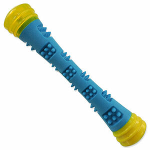 Hračka DOG FANTASY Kúzelná palička svietiaca, pískacia modro-žltá 6x6x32cm 1 ks