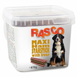 Pochúťka RASCO Dog hviezdy šunkovej s pečeňou 800 g
