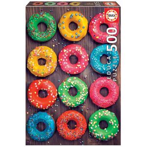 Puzzle Colourful Donuts Educa 500 dielov a Fix lepidlo v balení od 11 rokov