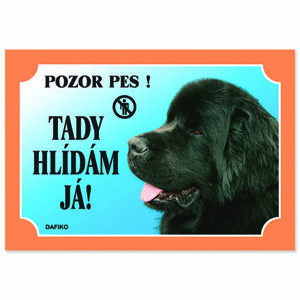 Tabuľka DAFIKO novofoundlandský pes čierny 1 ks