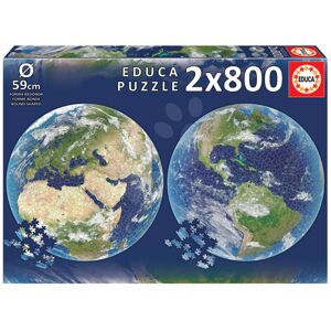 Puzzle Planet Earth Round Educa 2x 800 dielov a Fix lepidlo od 11 rokov