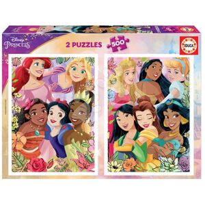 Puzzle Disney Princess Educa 2x500 dielov a Fix lepidlo