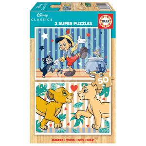 Drevené puzzle Disney Classics Educa 2x50 dielov
