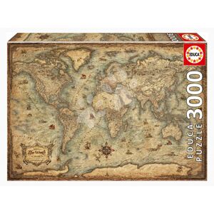 Puzzle Map of the World Educa 3000 dielov a Fix lepidlo