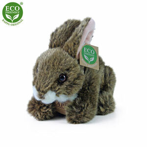 Rappa Plyšový králik hnedý ležiaci 17 cm ECO-FRIENDLY