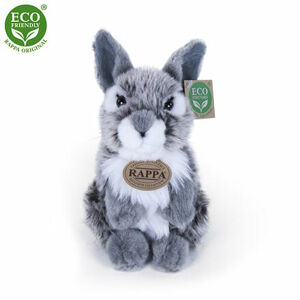Rappa plyšový zajac šedý sediaci, 23 cm