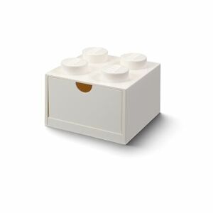 LEGO stolný box 4 so zásuvkou - biela