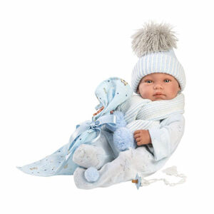 Llorens 84337 NEW BORN CHLAPČEK - realistická bábika bábätko s celovinylovým telom - 43 cm
