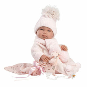 Llorens 84338 NEW BORN DIEVČATKO - realistická bábika bábätko s celovinylovým telom - 43 cm