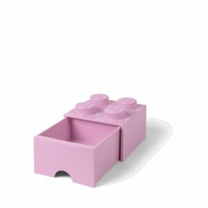 LEGO úložný box 4 s šuplíkom - svetlo ružová