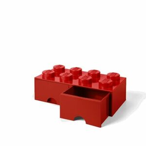 LEGO úložný box 8 s šuplíkmi - červená